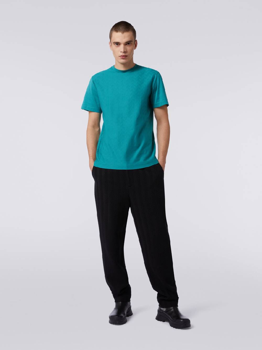 Missoni T-shirt a maniche corte in cotone zig zag Presa