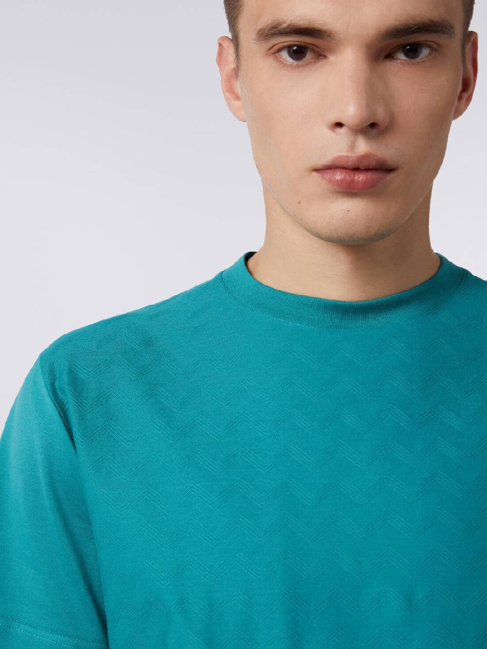 Missoni T-shirt a maniche corte in cotone zig zag Presa