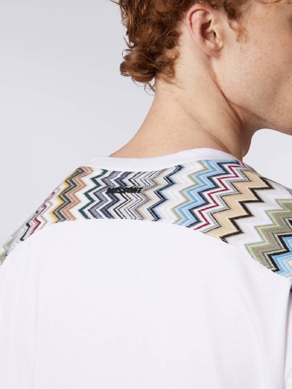 Missoni T-shirt in cotone con inserti zig zag Sconto