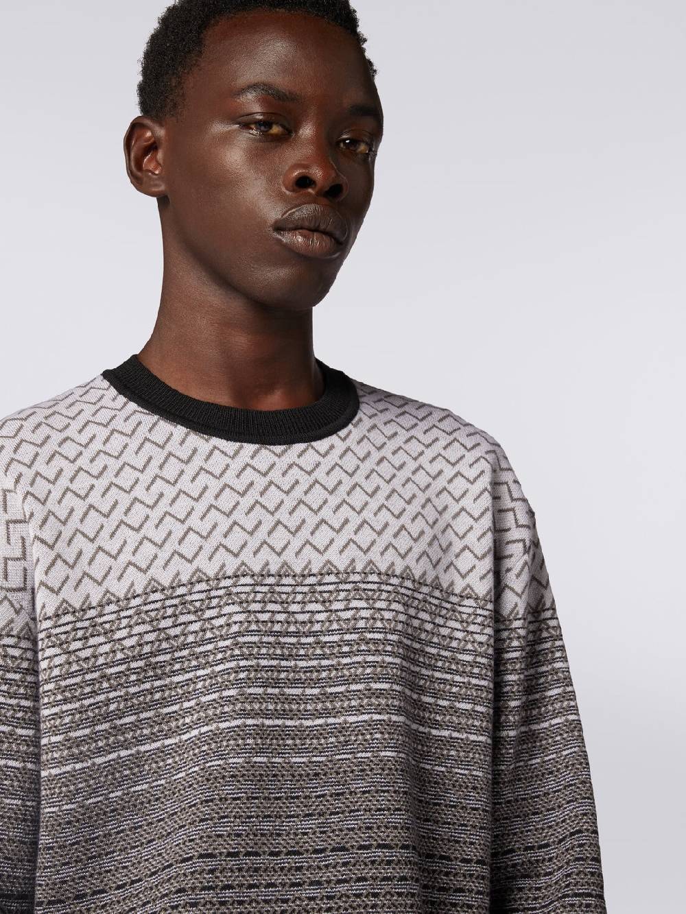 Missoni Pullover girocollo in lana e cotone Economico