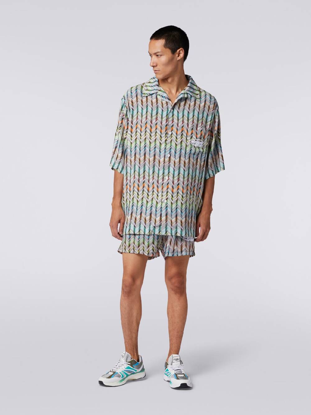 Missoni Camicia da bowling in viscosa stampata con logo Online