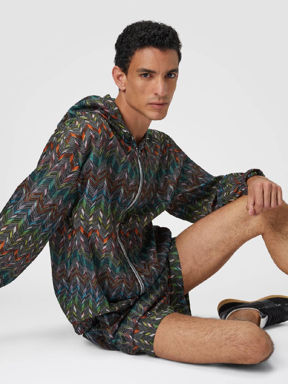 Missoni Giacca a vento in nylon stampato con logo Outlet