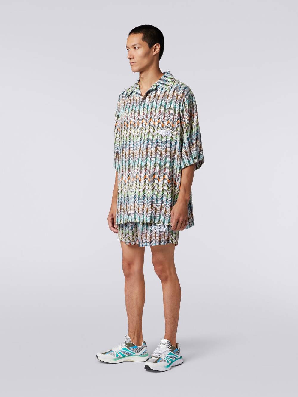Missoni Boxer mare in nylon stampato con logo Saldi