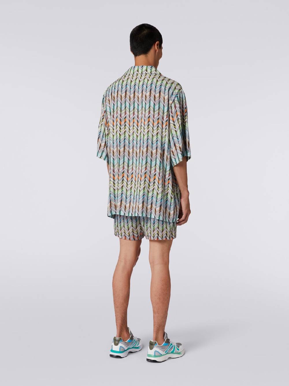 Missoni Boxer mare in nylon stampato con logo Saldi