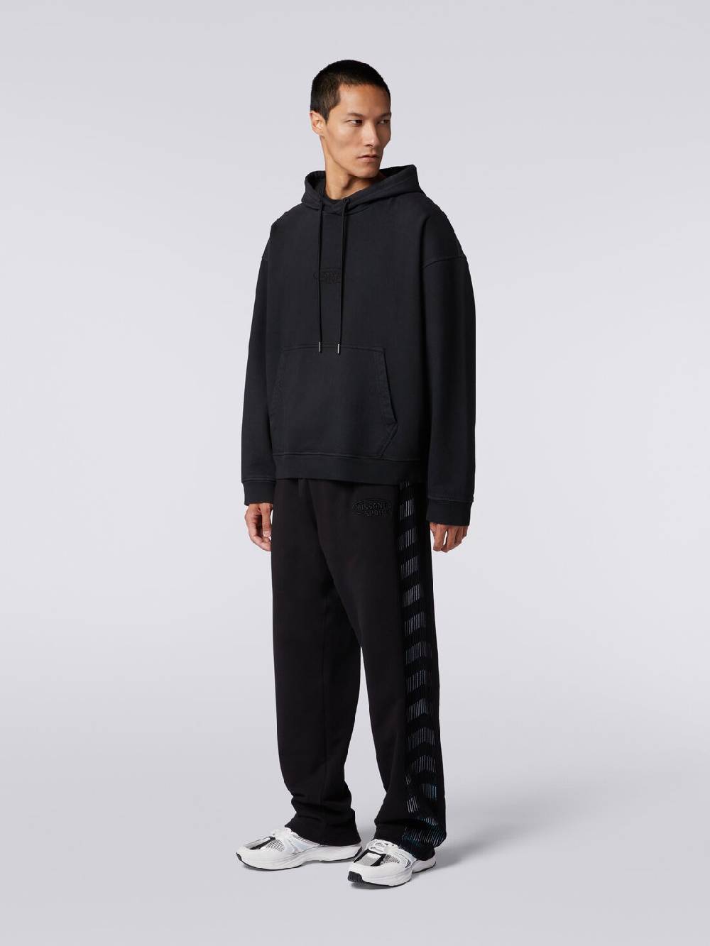 Missoni Felpa in cotone con cappuccio e logo Offerte