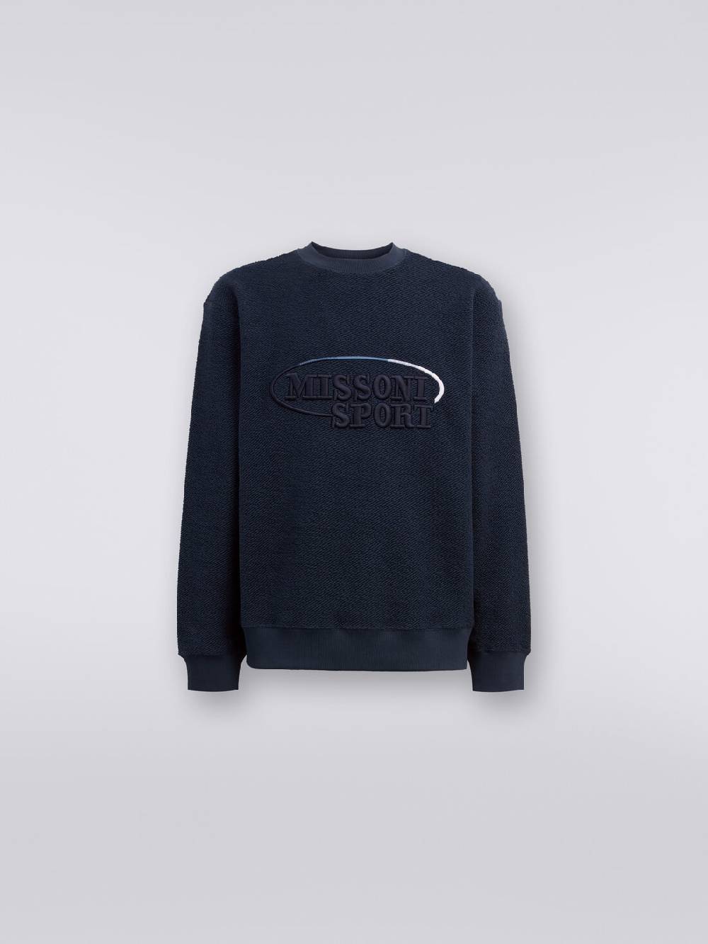 Missoni Felpa girocollo in cotone garzato con macro-logo ricamato Hotsell