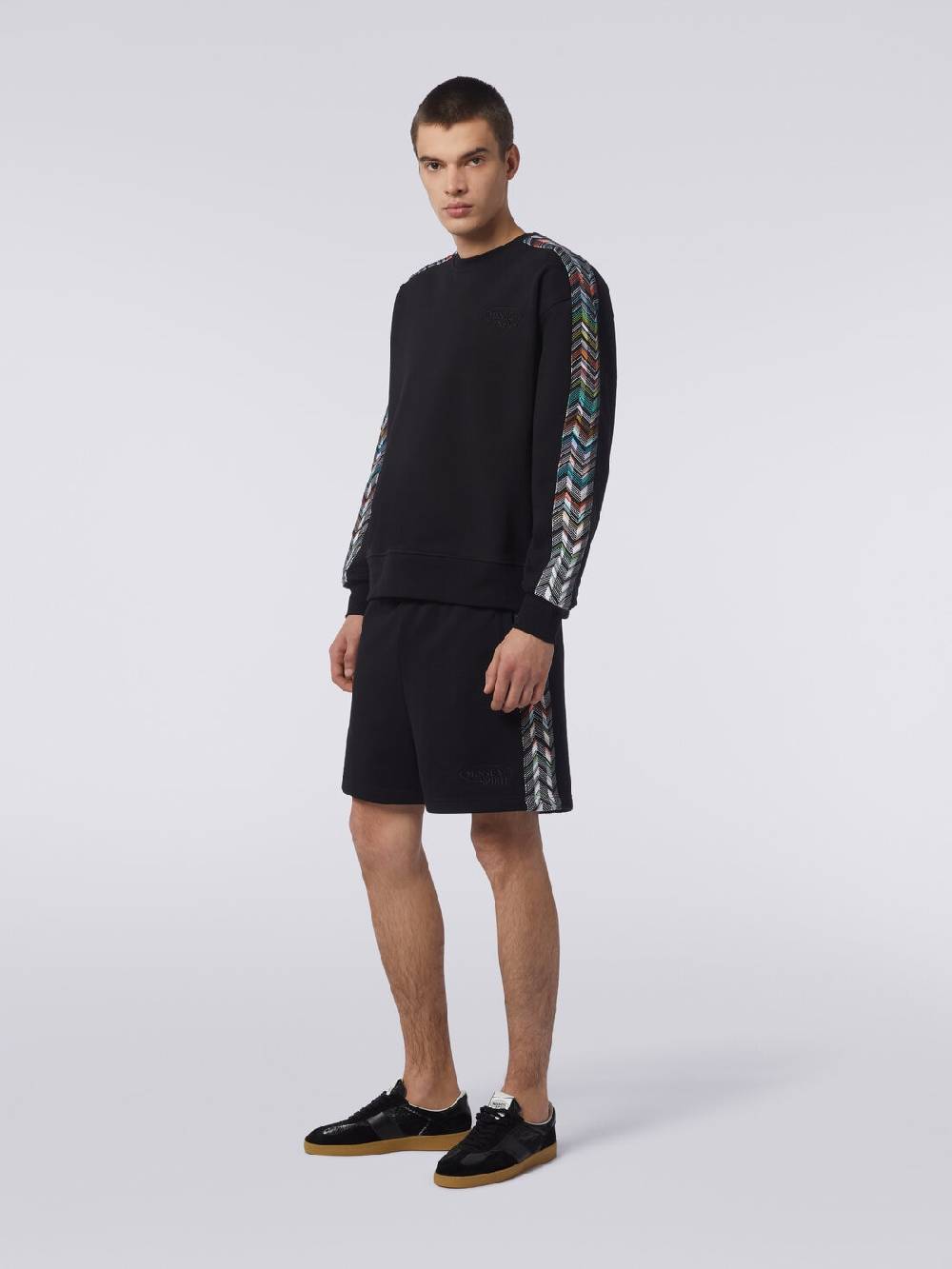 Missoni Felpa girocollo in cotone con dettagli in maglia zig zag Vendita Calda