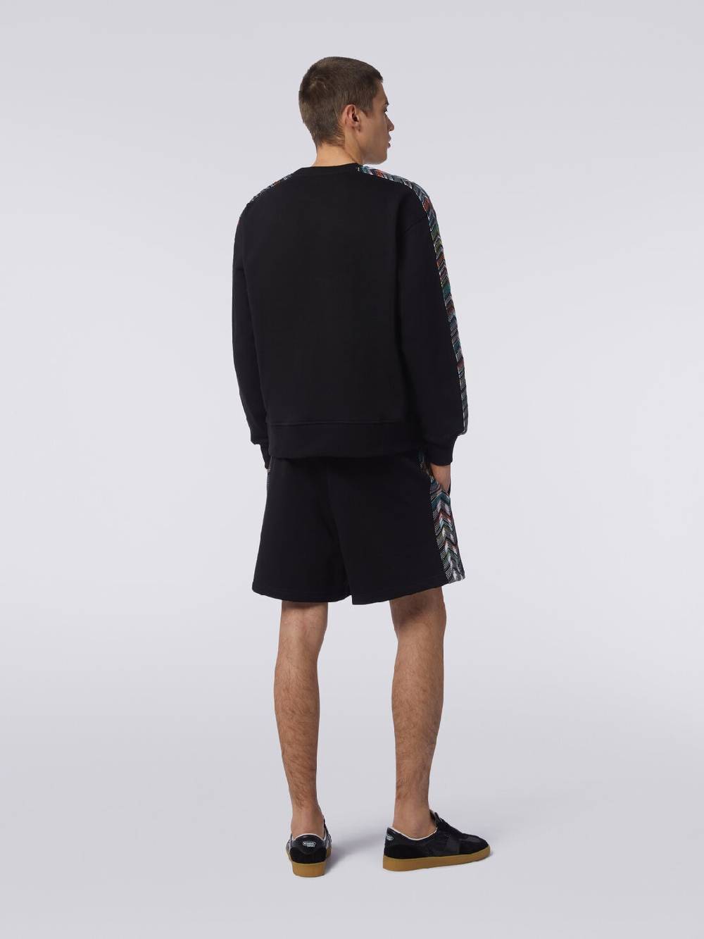 Missoni Felpa girocollo in cotone con dettagli in maglia zig zag Vendita Calda