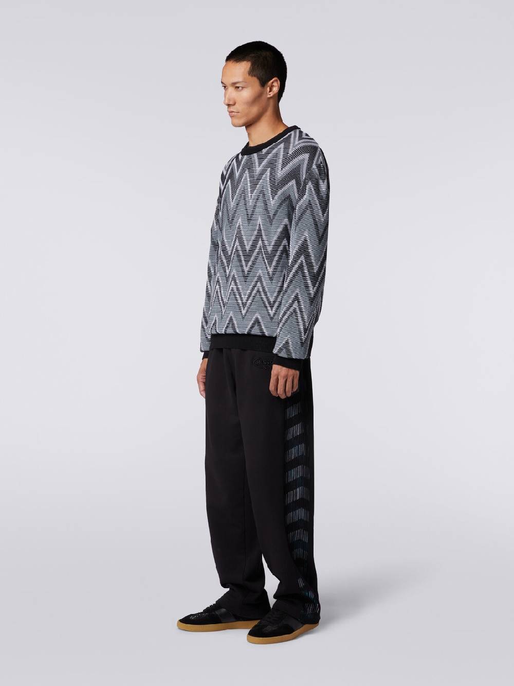 Missoni Pullover girocollo in cotone zig zag Vendite Flash