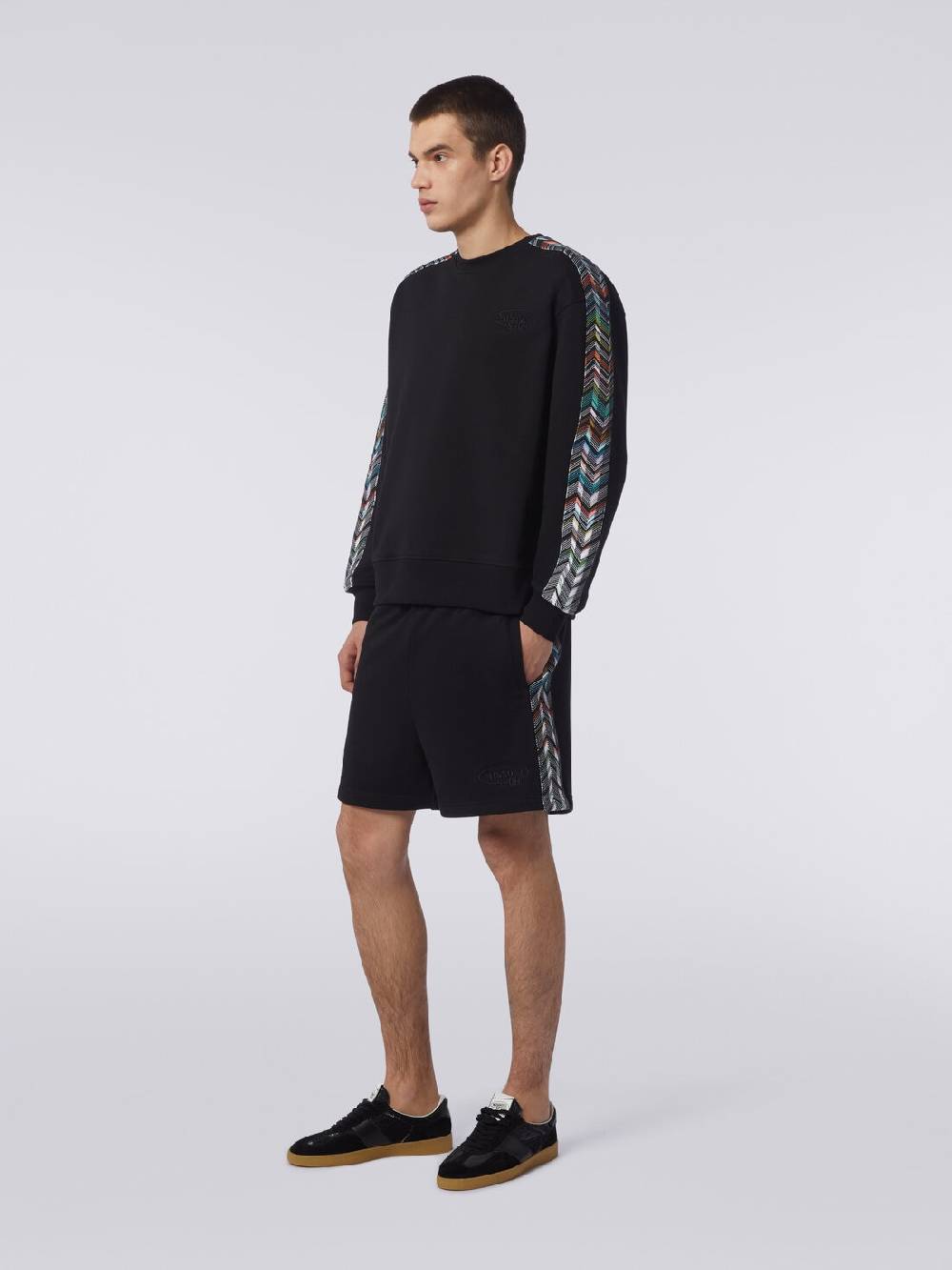 Missoni Shorts in felpa con logo e bande laterali in maglia Spedizione gratuita