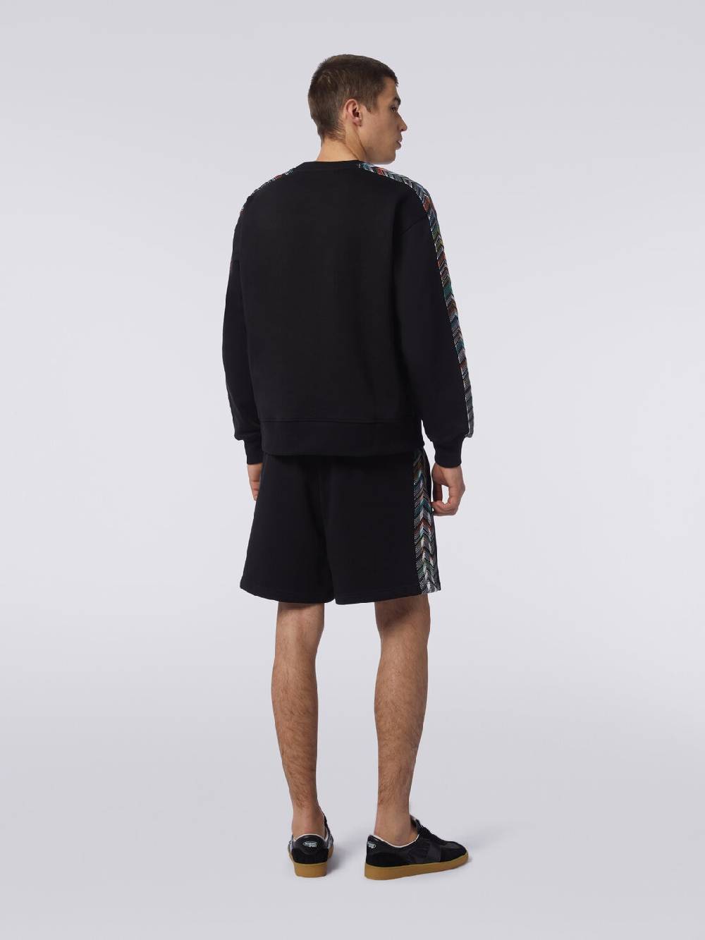 Missoni Shorts in felpa con logo e bande laterali in maglia Spedizione gratuita