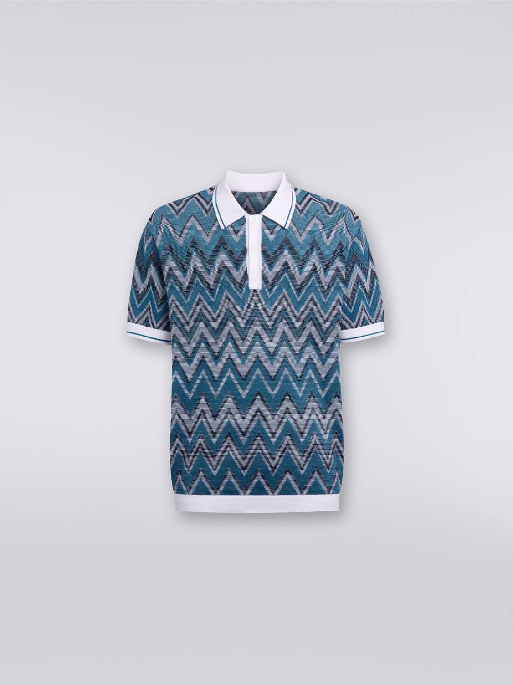 Missoni Polo in maglia zig zag con dettagli tinta unita Sconto di tempo limitato