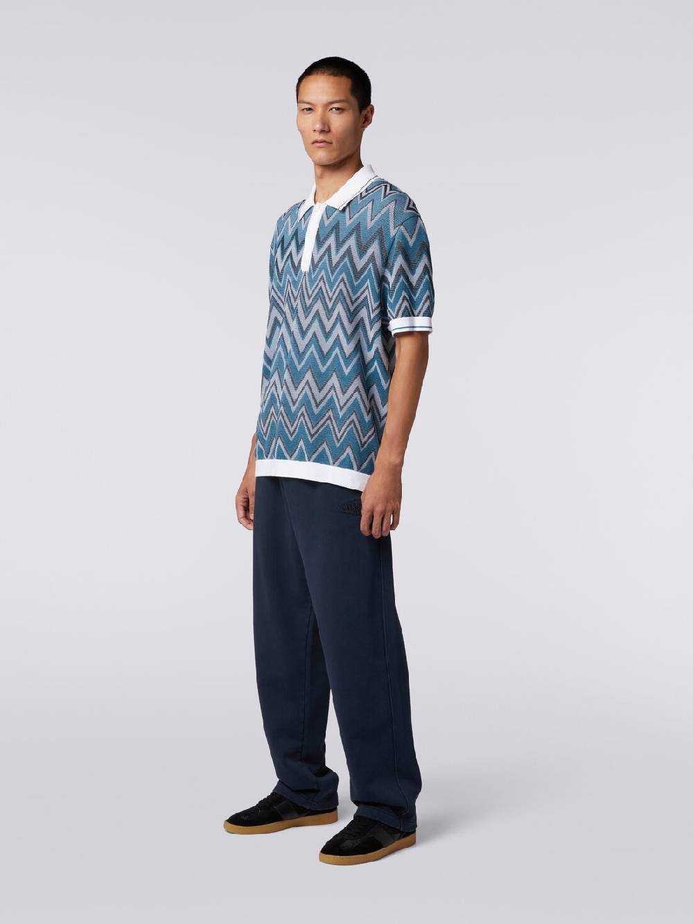 Missoni Polo in maglia zig zag con dettagli tinta unita Sconto di tempo limitato