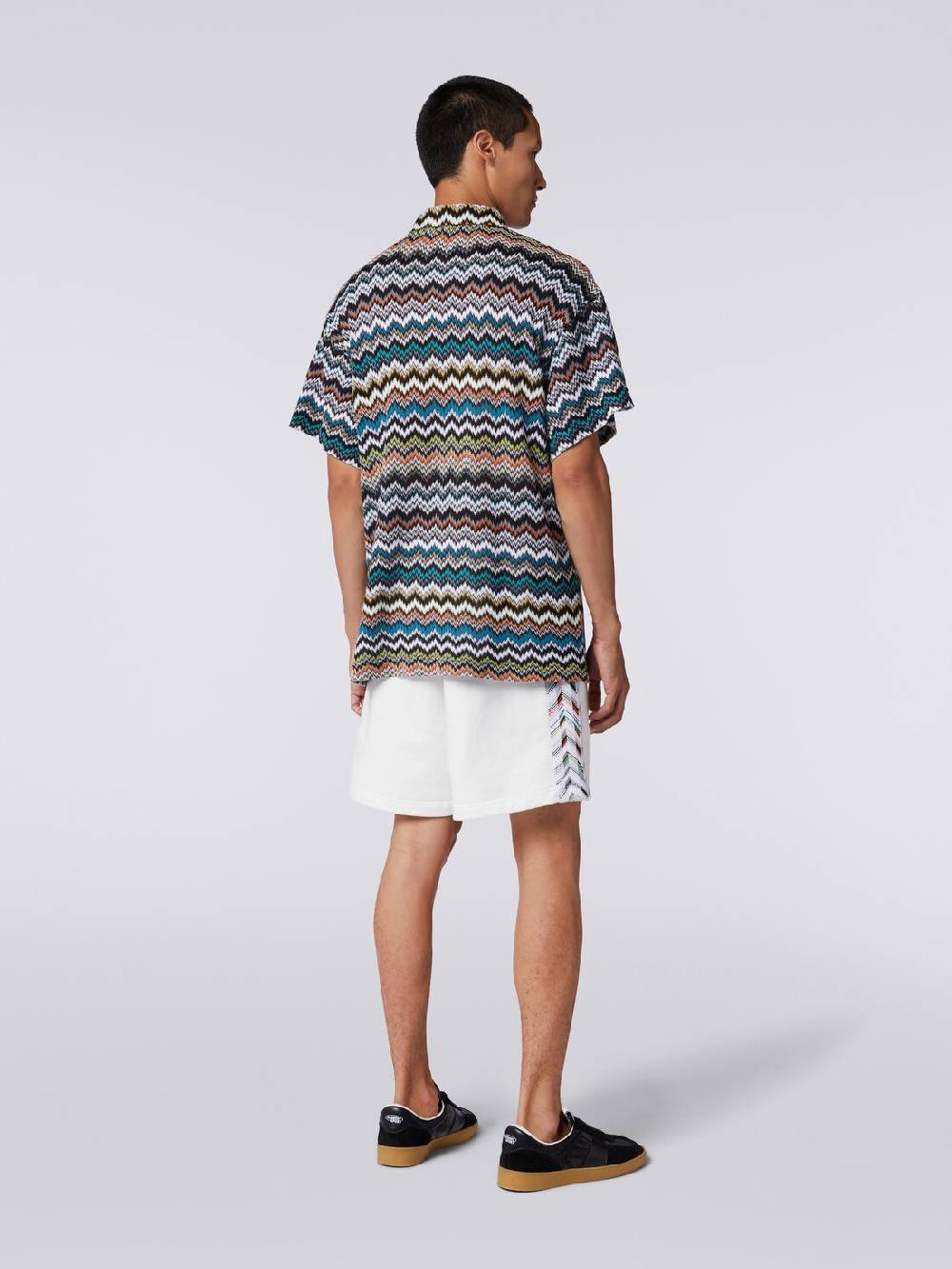 Missoni Polo in maglia di viscosa e cotone zig zag Negozio online di fabbrica