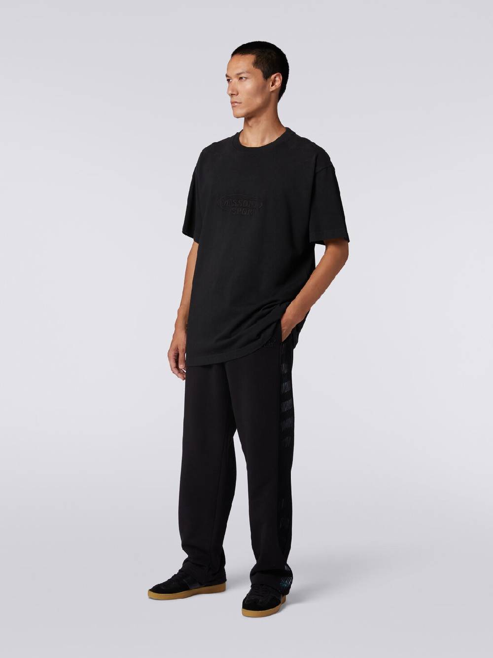 Missoni T-shirt girocollo in cotone con logo Prezzo di fabbrica