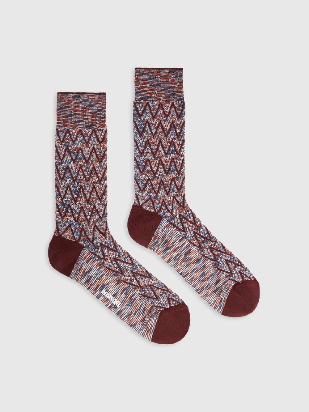 Missoni Calzini corti in misto cotone zig zag Grande vendita