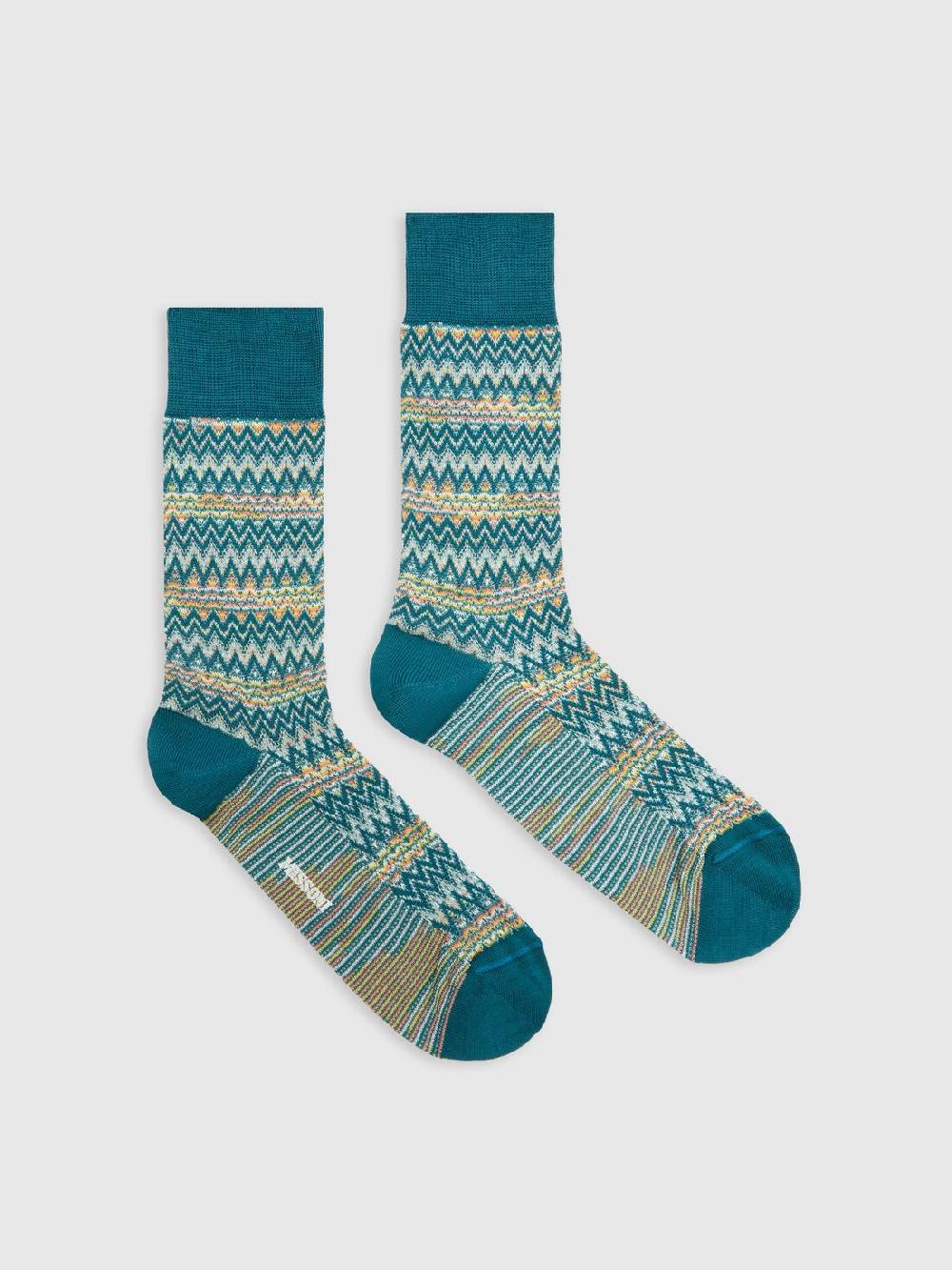 Missoni Calzini corti in misto cotone chevron Fornitura limitata
