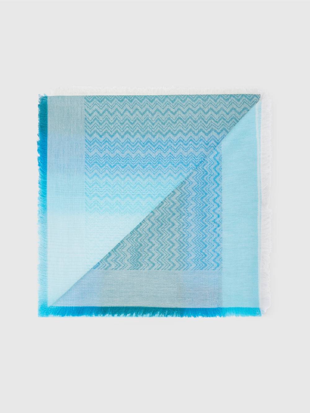 Missoni Foulard in cotone con motivo zig zag e bordi sfrangiati Shopping online