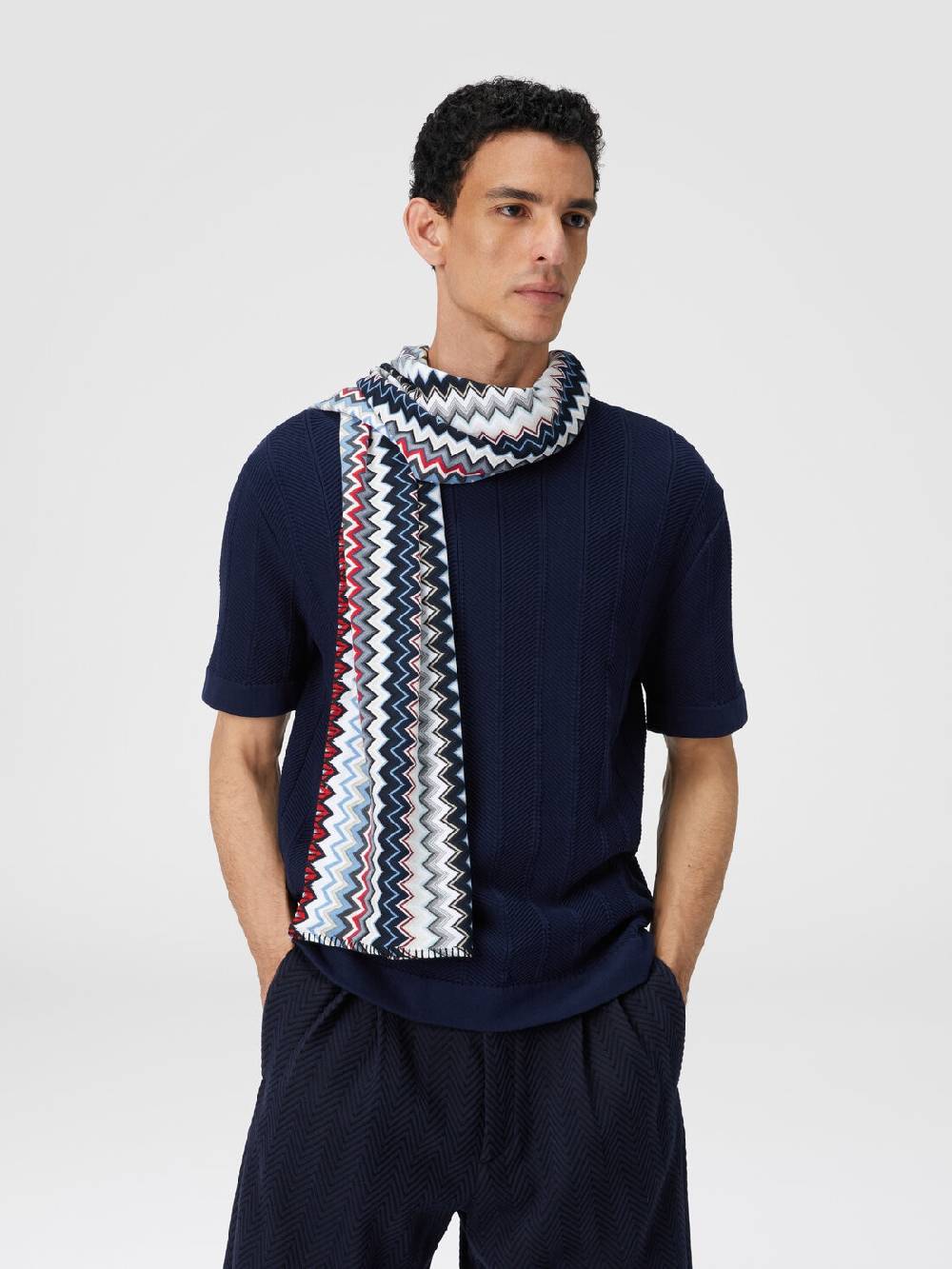 Missoni Sciarpa in maglia di cotone chevron Offerta esclusiva