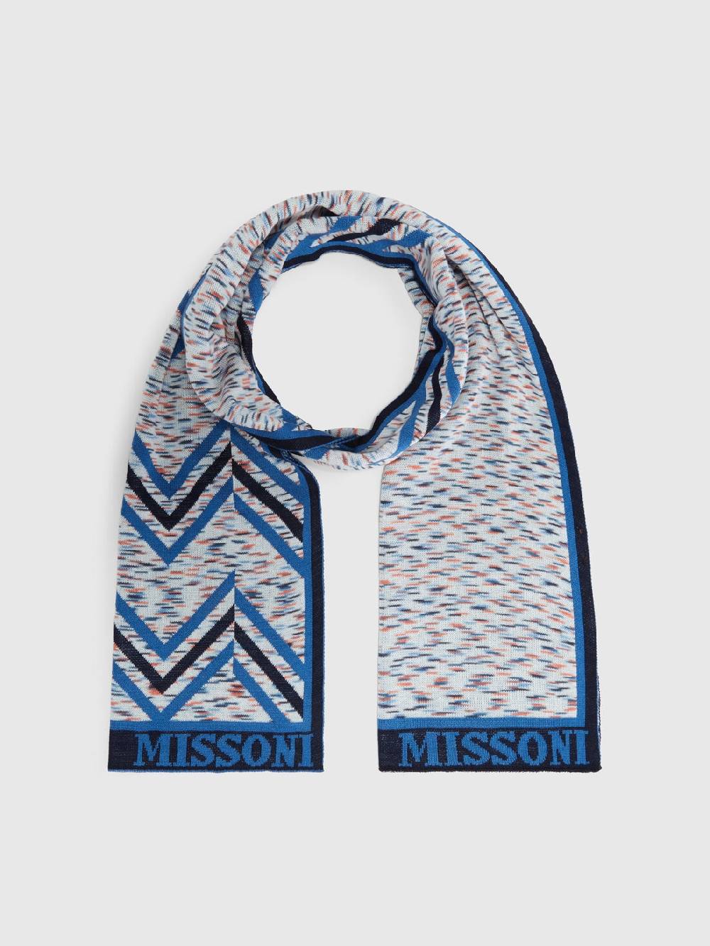 Missoni Sciarpa in cotone con multilavorazione e logo Offerta natalizia