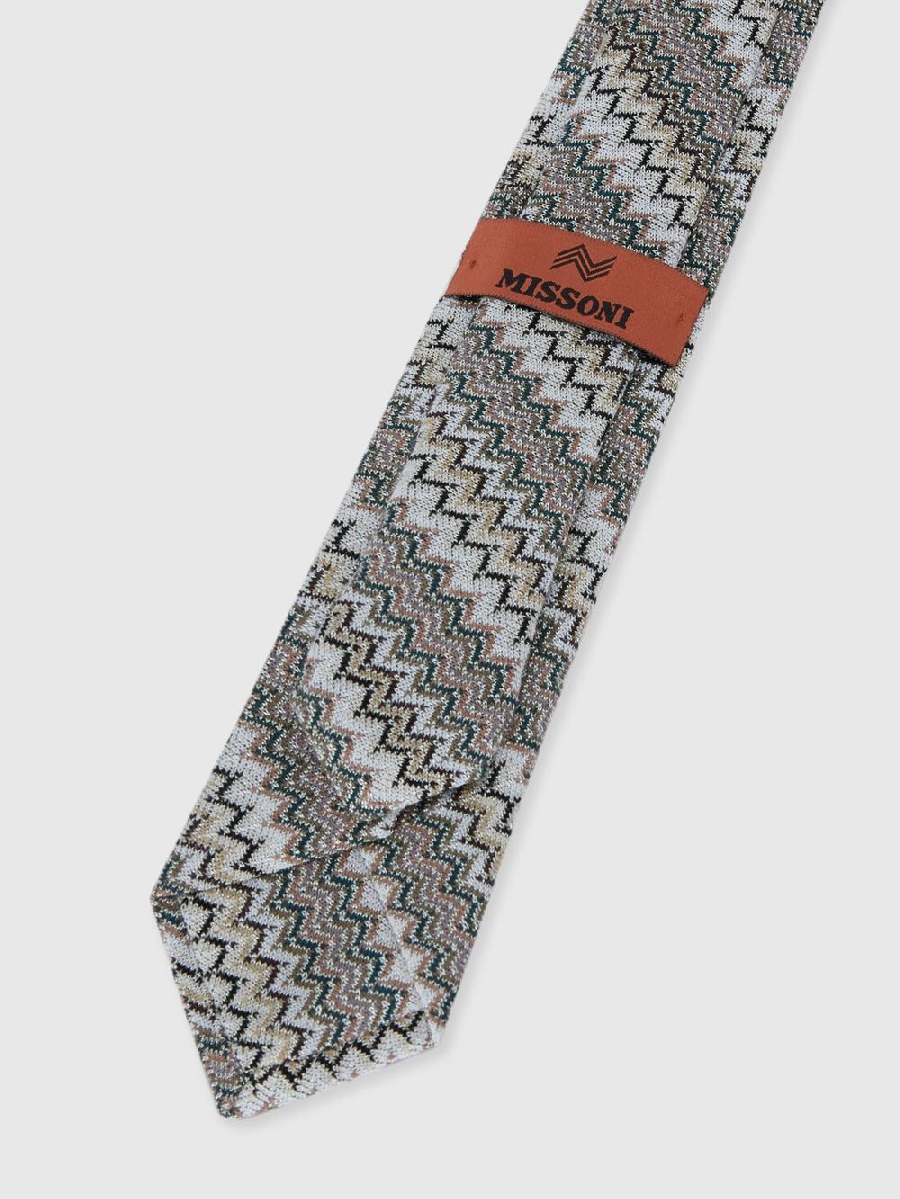 Missoni Cravatta in viscosa e cotone zig zag Offerta Pasqua