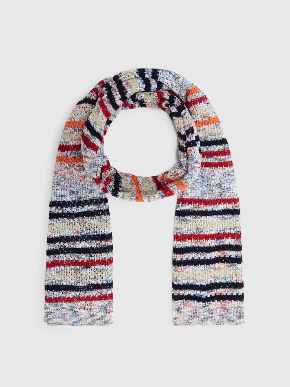 Missoni Sciarpa in cotone fiammato con motivo a righe Offerta Giorno del Papà