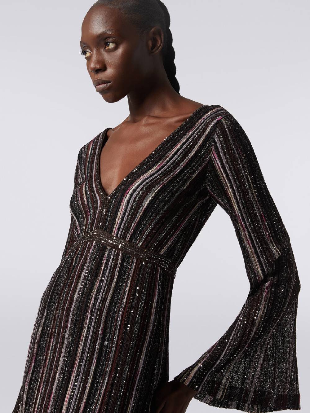 Missoni Abito lungo a righe verticali in misto viscosa con paillettes Sconti VIP