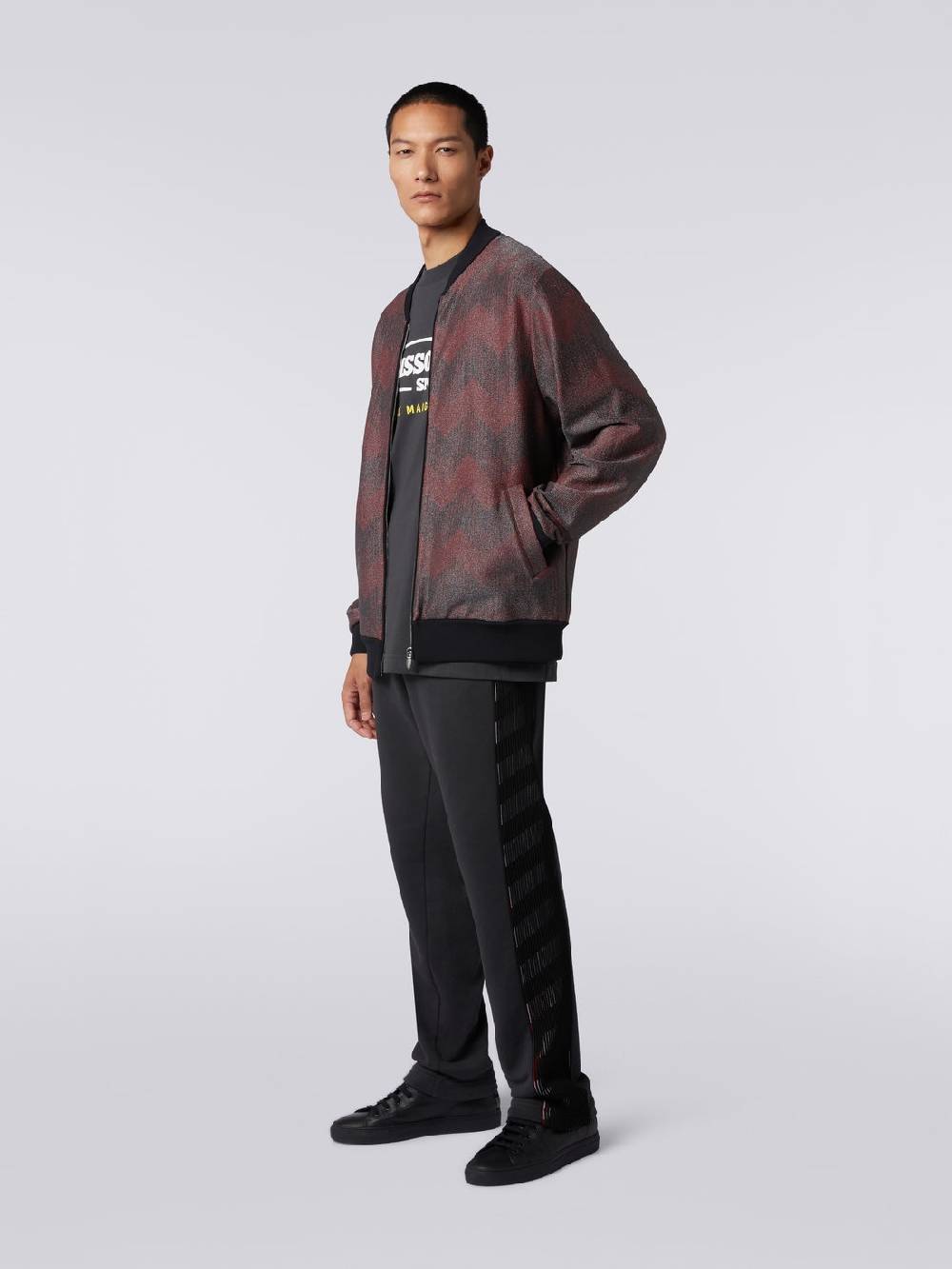Missoni Bomber in misto cotone zig zag in collaborazione con Mike Maignan Rilascio limitato