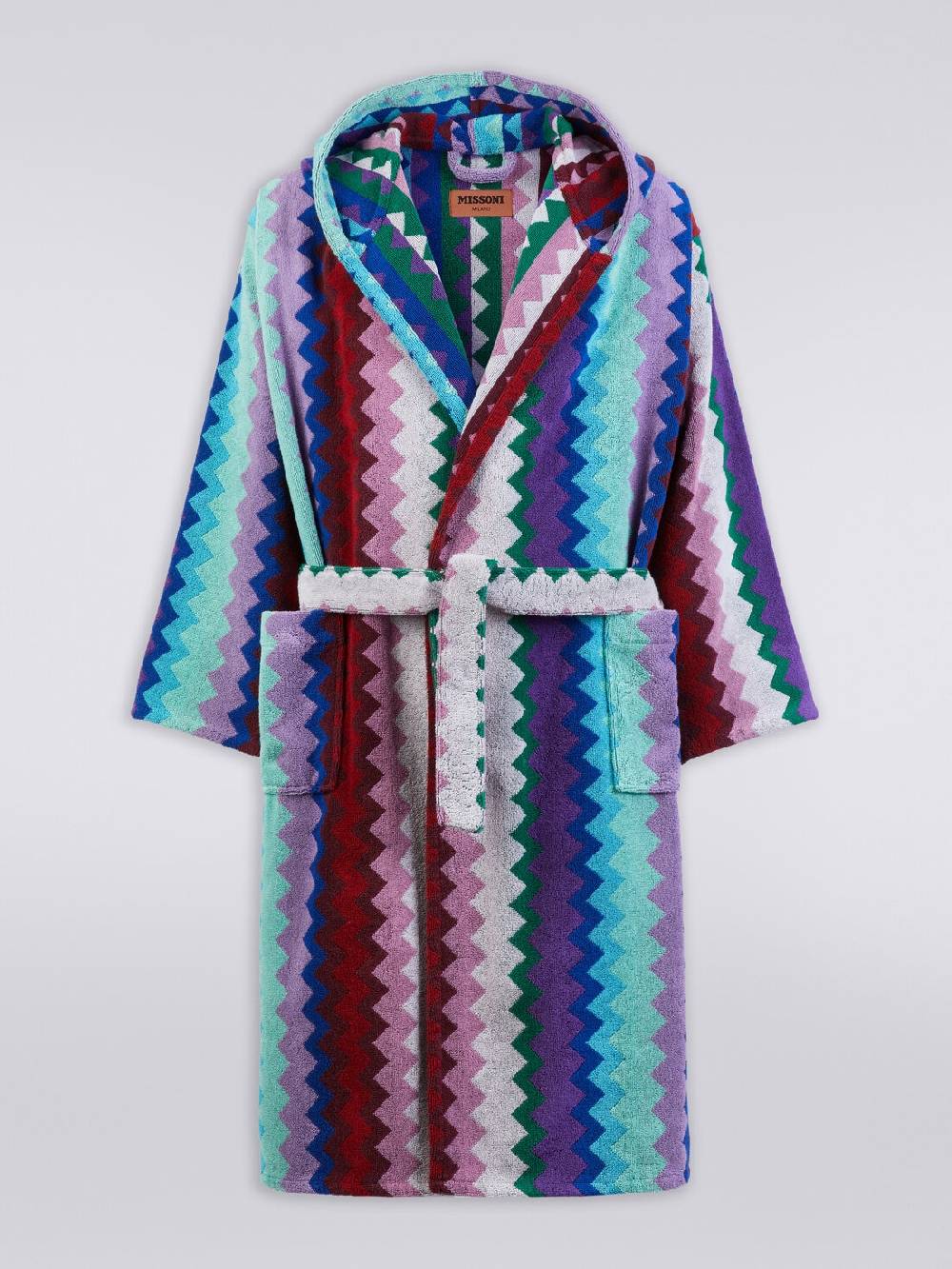 Missoni Accappatoio lungo con cappuccio Chantal in spugna di cotone chevron Promozione temporanea