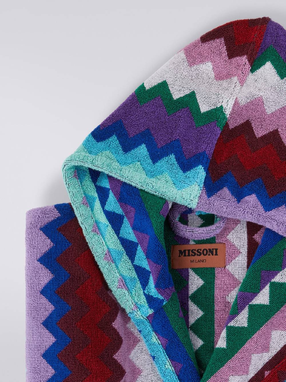 Missoni Accappatoio lungo con cappuccio Chantal in spugna di cotone chevron Promozione temporanea