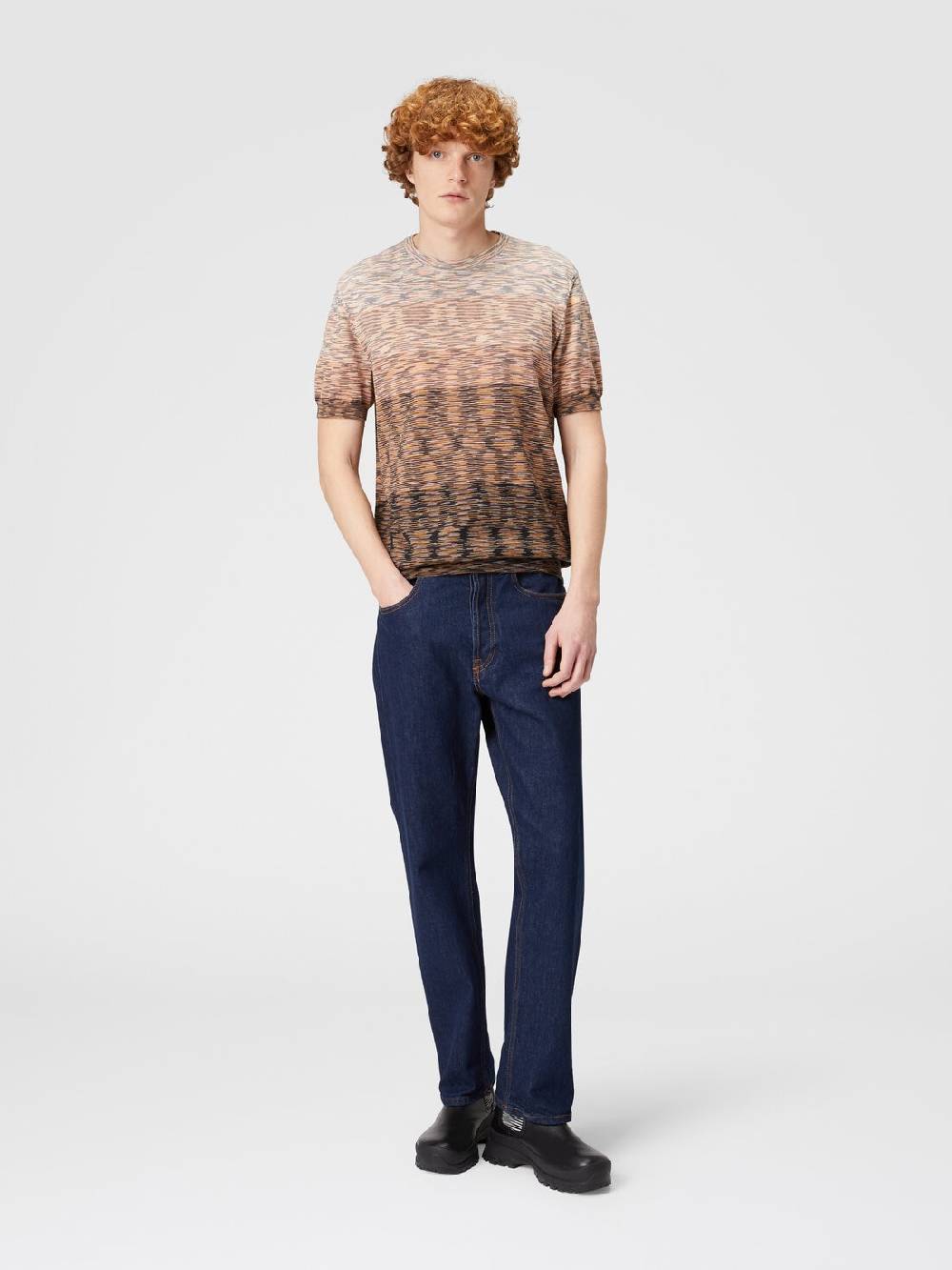 Missoni T-shirt in maglia fiammata di cotone Fino al 50% di sconto