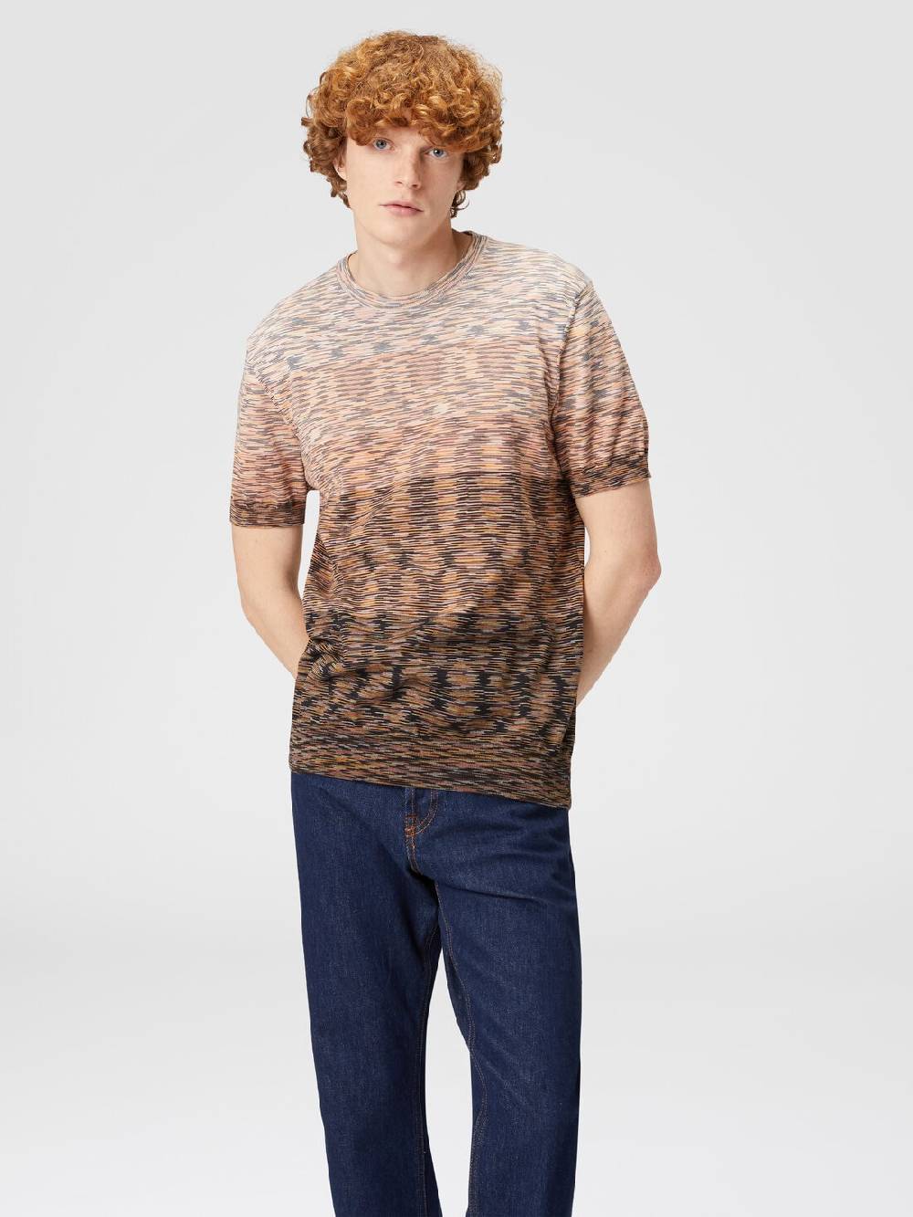 Missoni T-shirt in maglia fiammata di cotone Fino al 50% di sconto