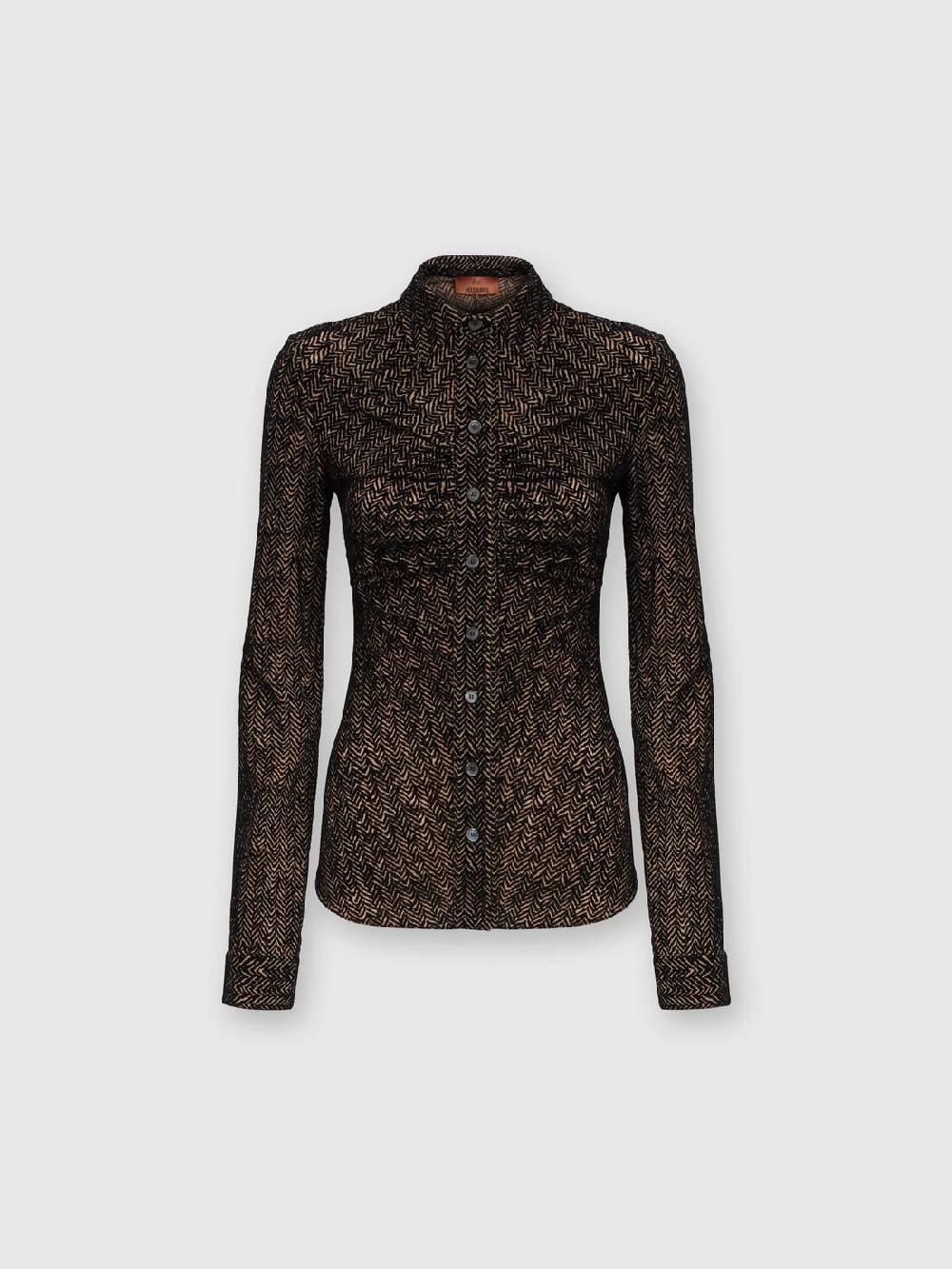 Missoni Camicia in tulle zig zag con arricciatura Offerta speciale della fabbrica