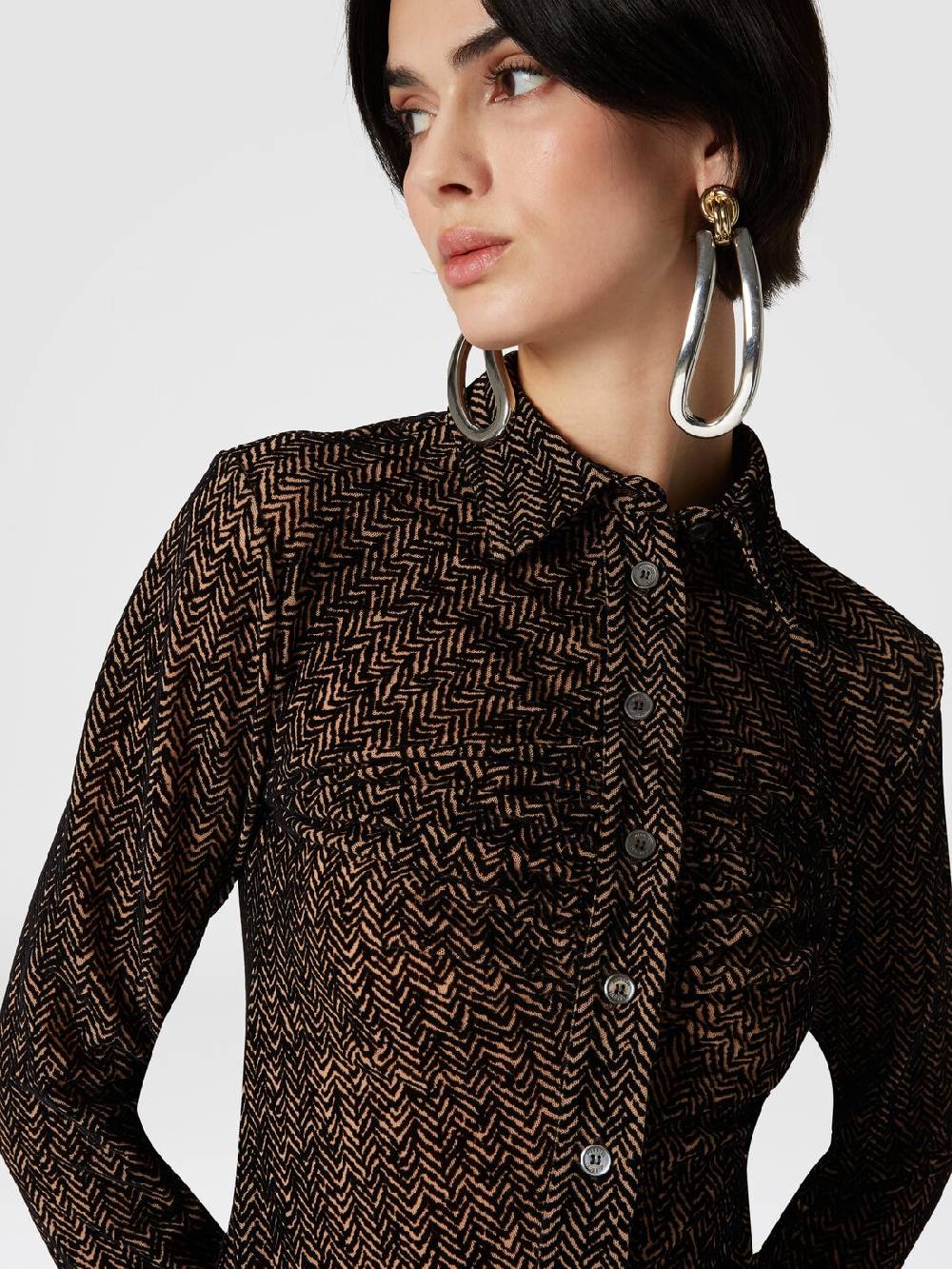 Missoni Camicia in tulle zig zag con arricciatura Offerta speciale della fabbrica