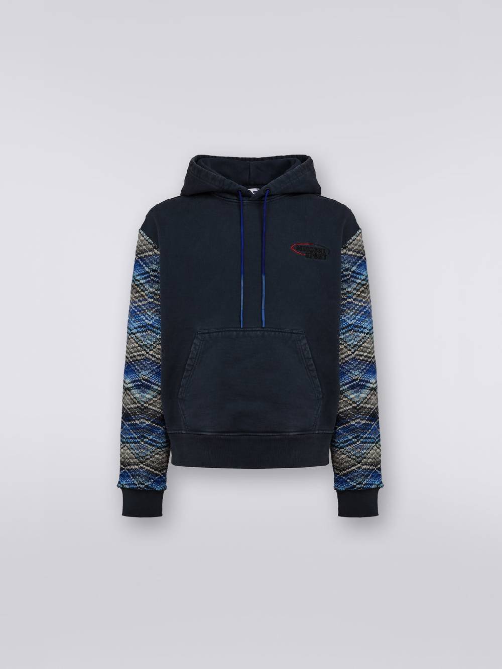 Missoni Felpa con cappuccio in cotone con inserti in maglia Solo un giorno rimasto