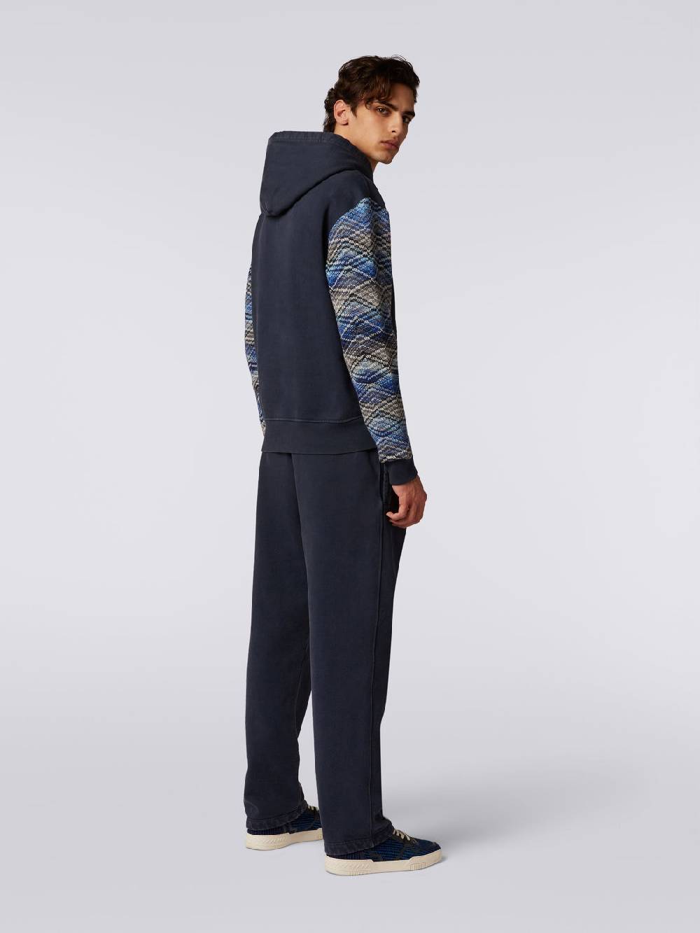 Missoni Felpa con cappuccio in cotone con inserti in maglia Solo un giorno rimasto