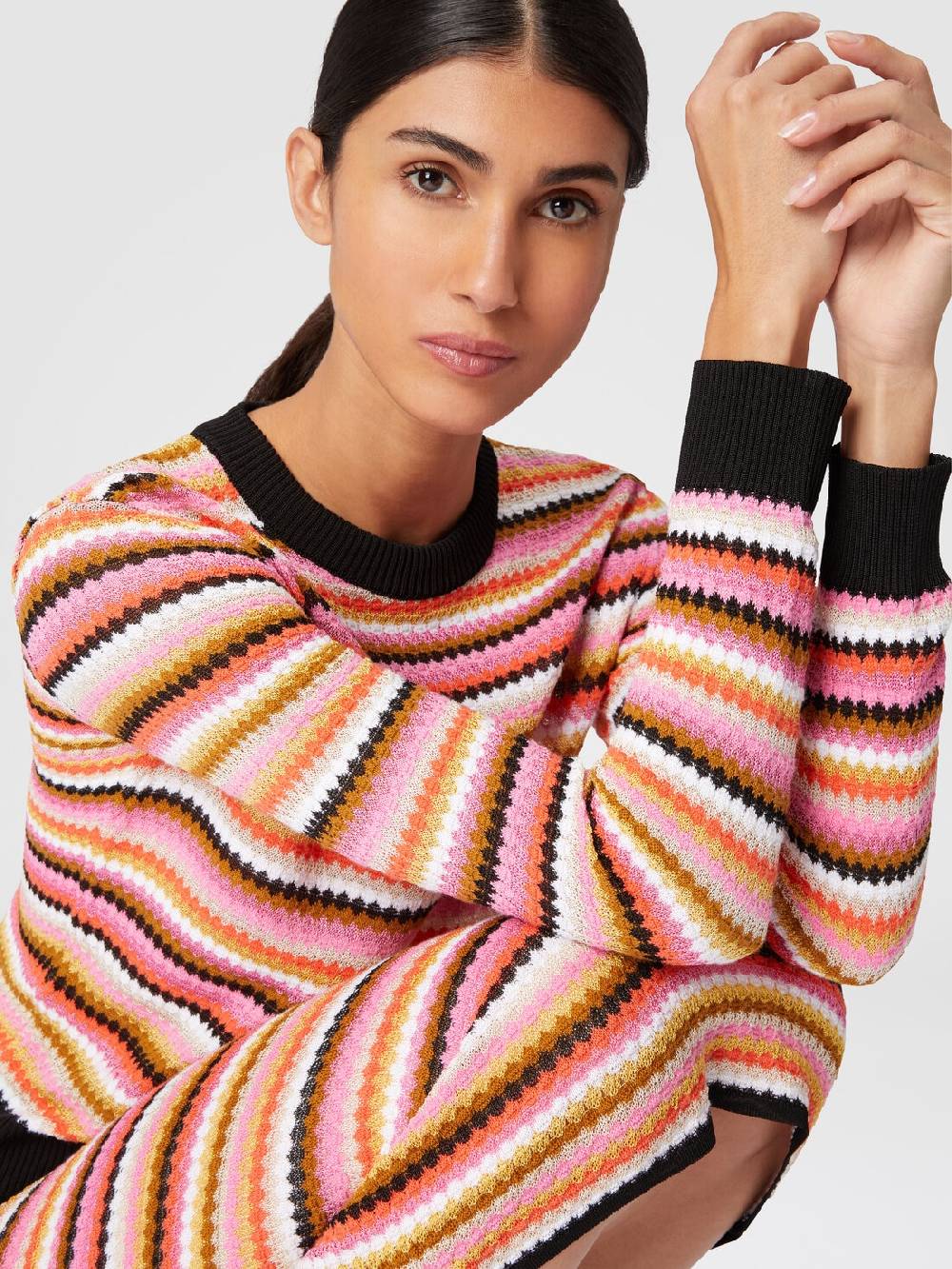 Missoni Pullover girocollo in lana e viscosa a righe 50% di sconto con spedizione gratuita