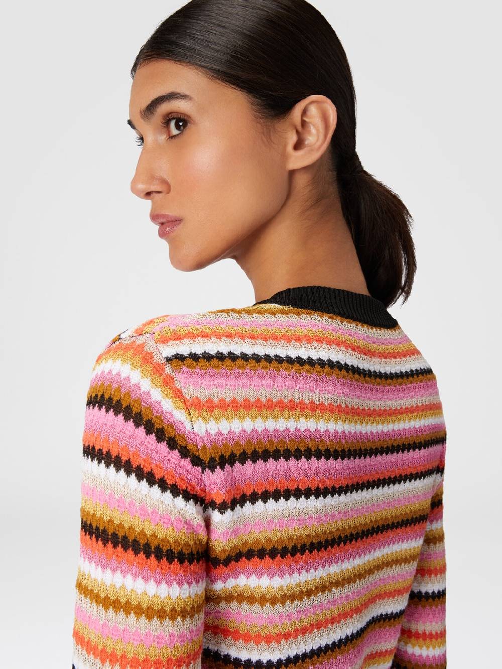 Missoni Pullover girocollo in lana e viscosa a righe 50% di sconto con spedizione gratuita