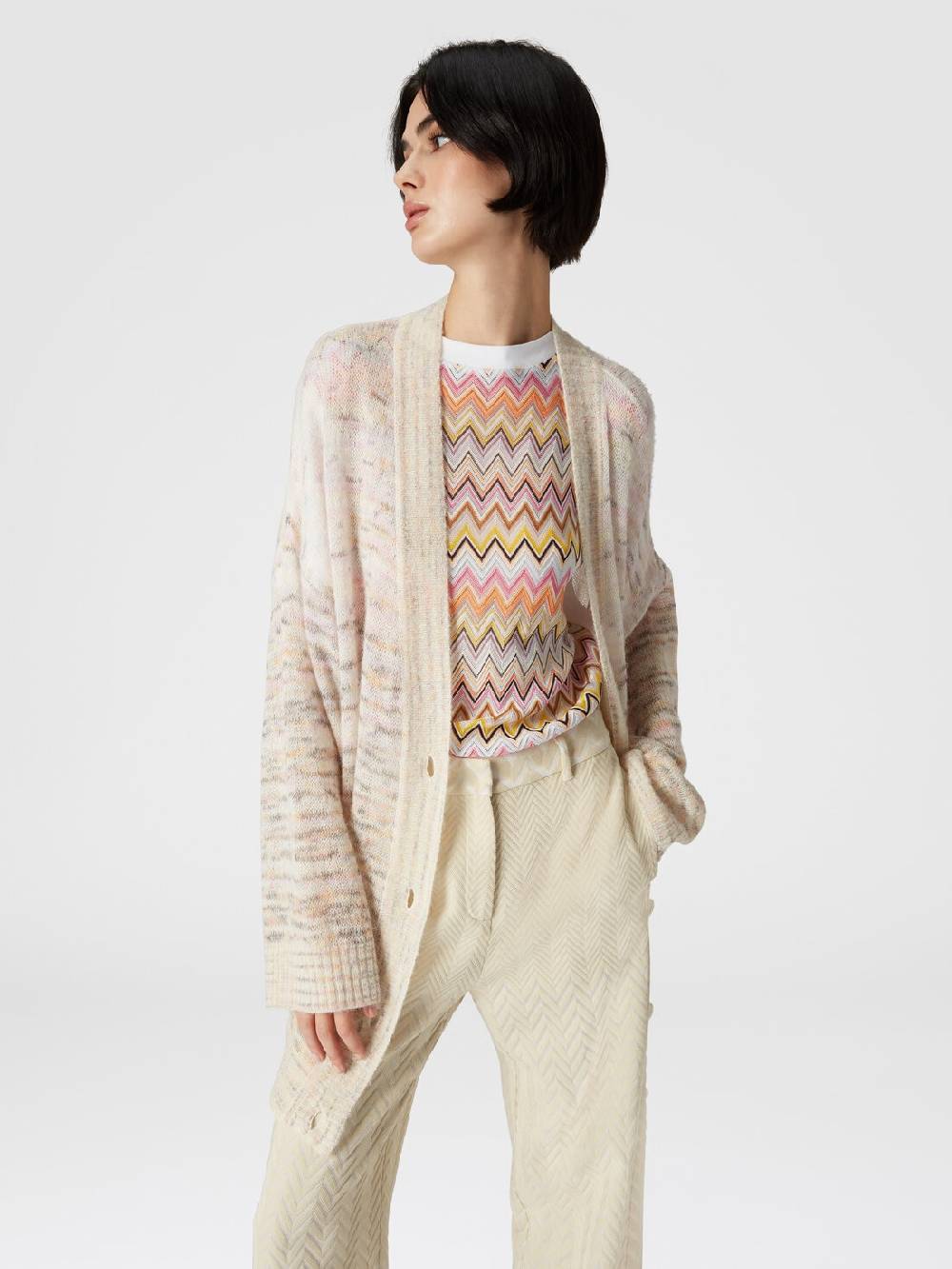 Missoni Pantaloni classici in cotone e viscosa zig zag Limitato a 3 giorni