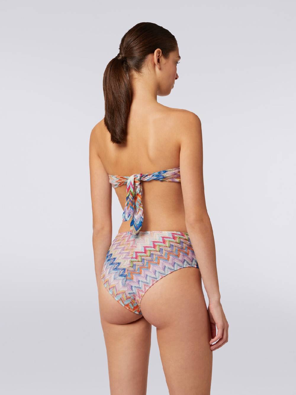 Missoni Bikini in viscosa e lurex con top torchon e slip alto In vendita