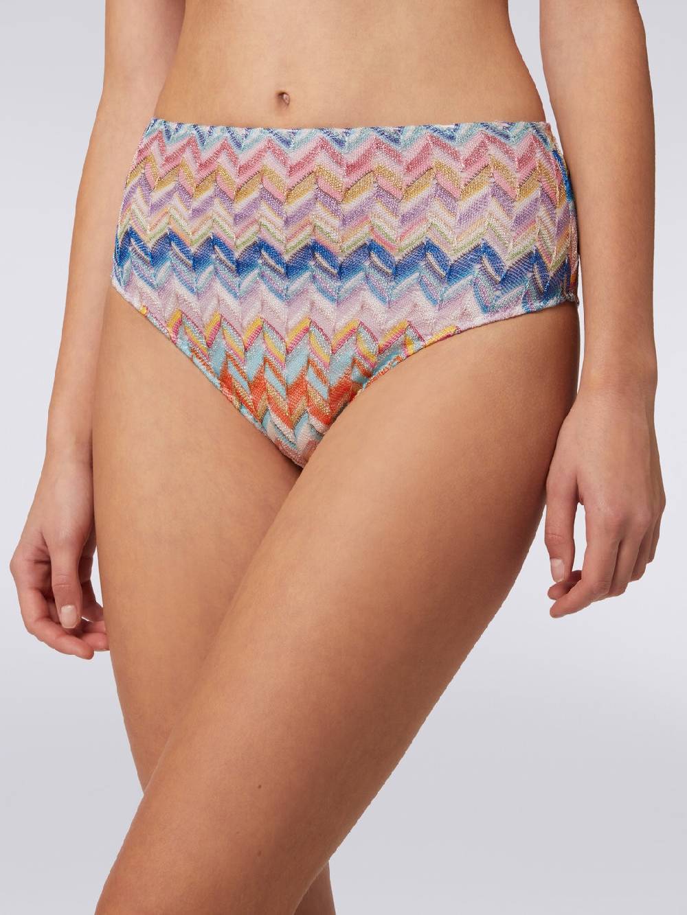 Missoni Bikini in viscosa e lurex con top torchon e slip alto In vendita