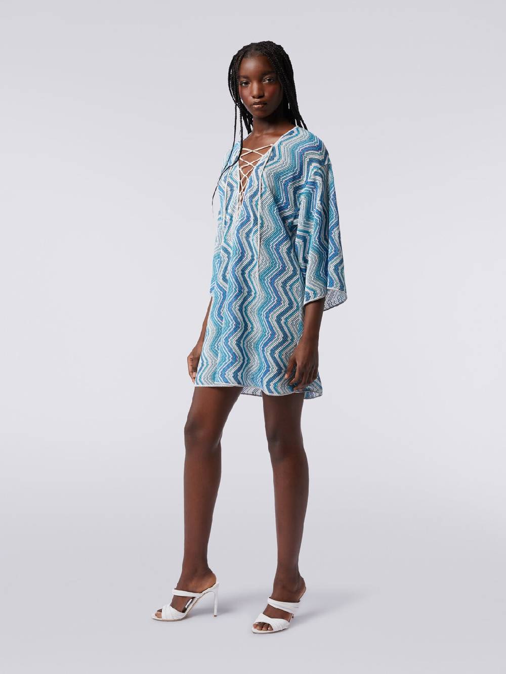 Missoni Caftano copricostume corto con allacciatura intrecciata Duty-free
