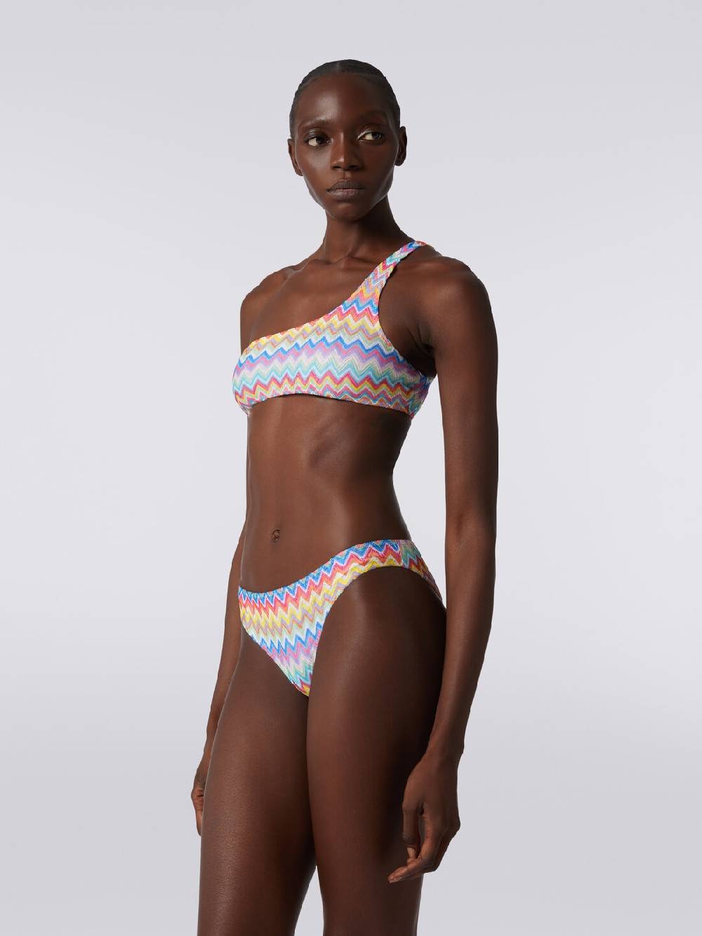 Missoni Bikini monospalla con stampa zig zag Italy