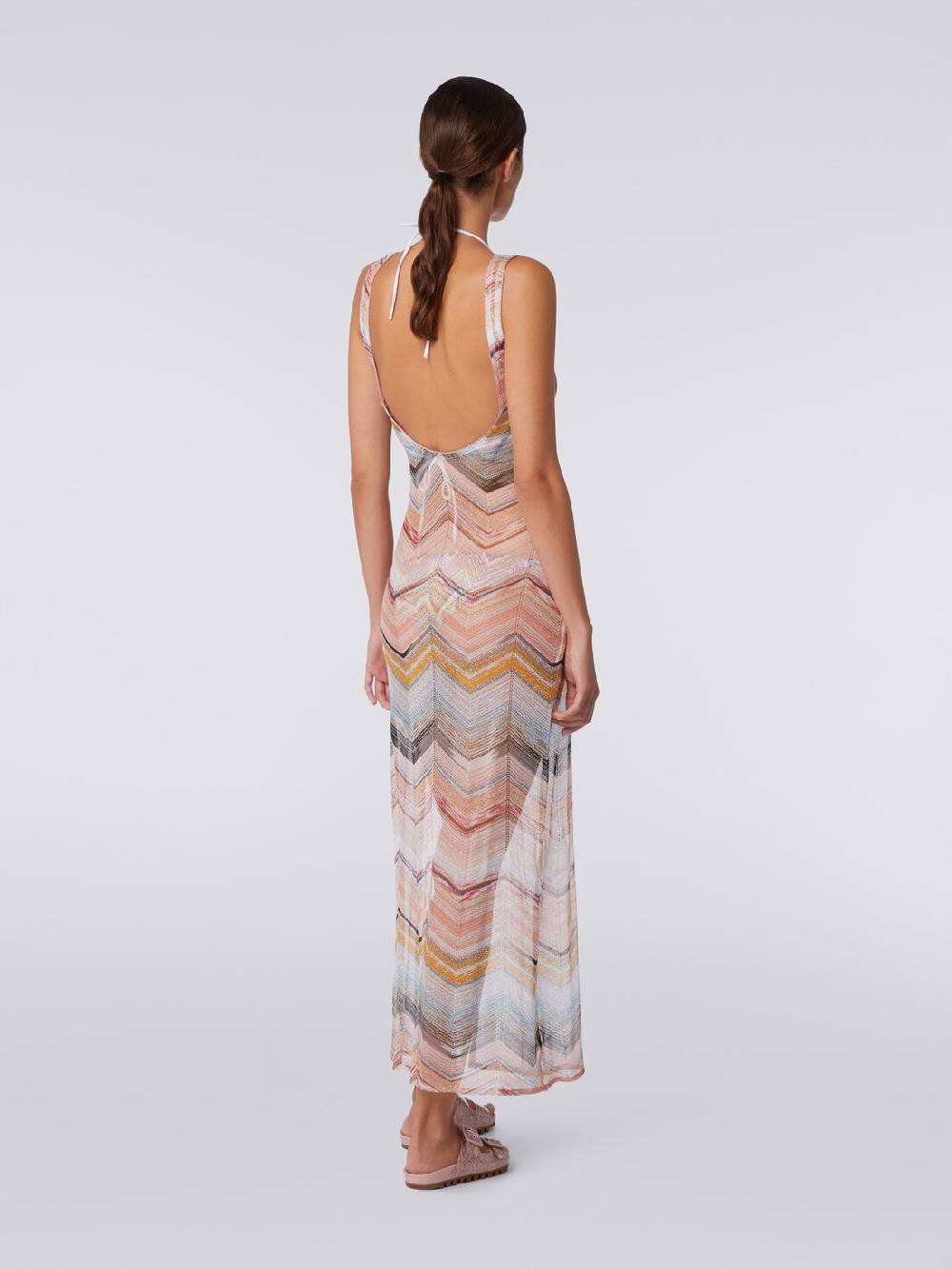 Missoni Abito copricostume lungo motivo chevron con lurex Italia