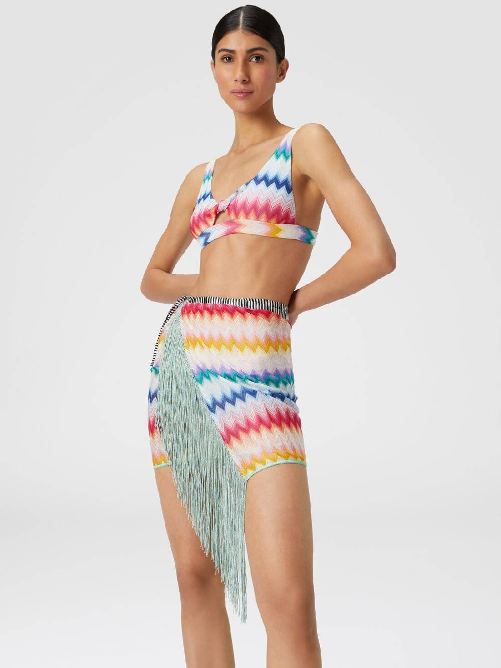 Missoni Pareo in viscosa chevron con lurex Spedizione Gratuita
