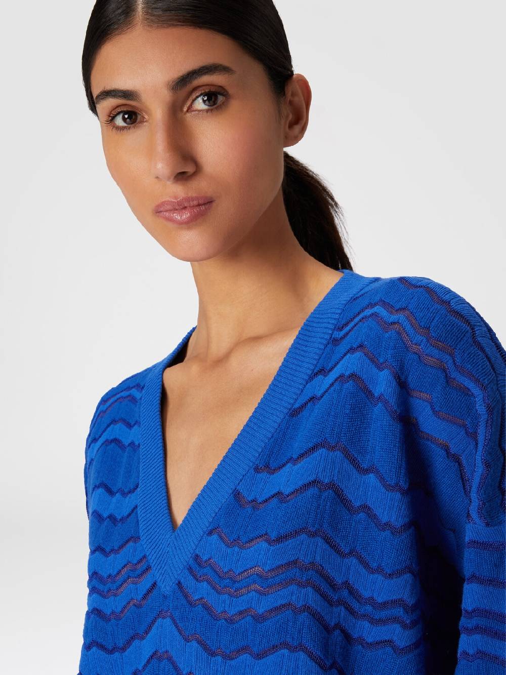 Missoni Pullover con scollatura a V e zig zag tono su tono Affare Del Giorno