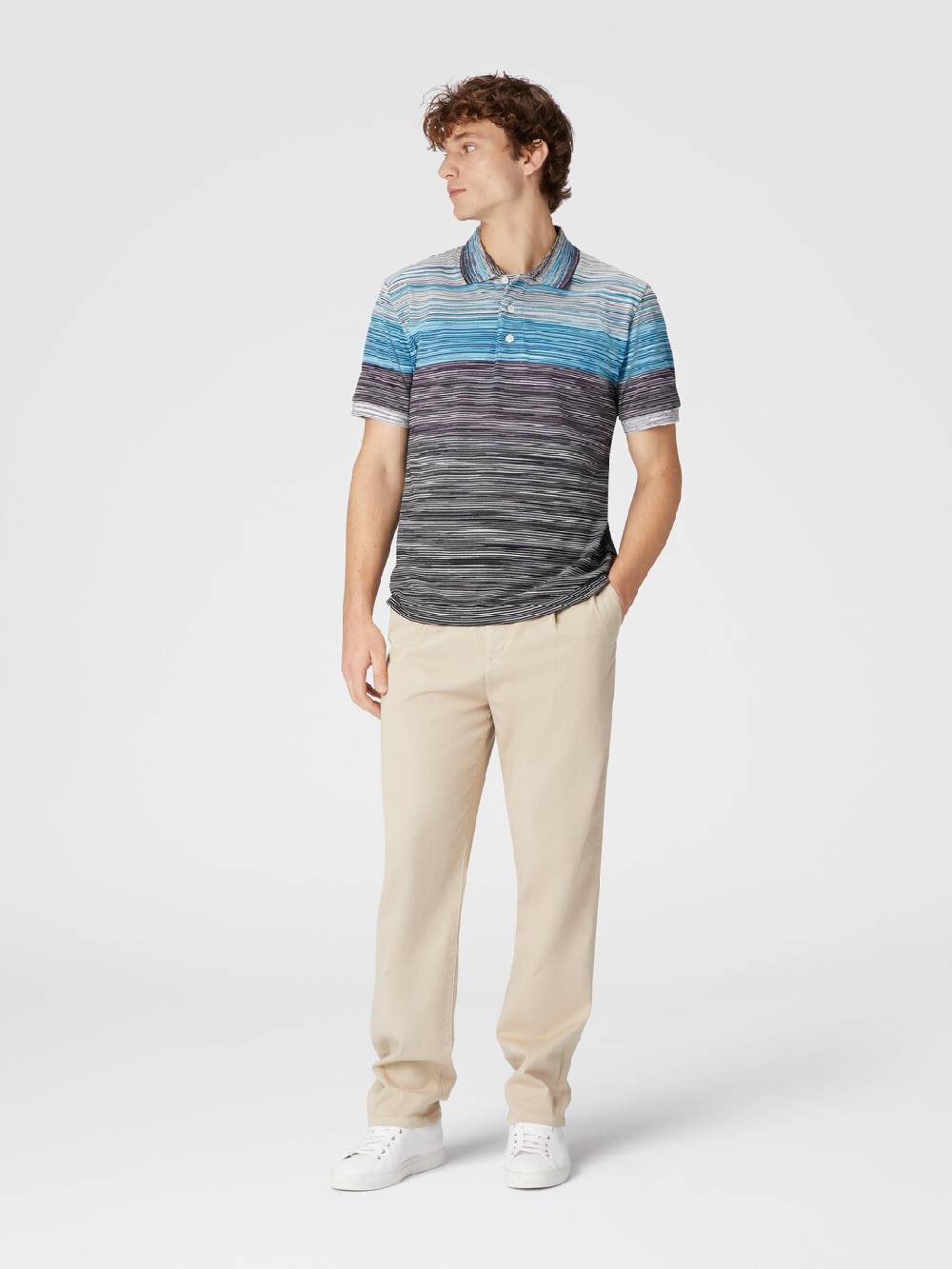 Missoni Polo in piquet di cotone fiammato Prezzo Ridotto