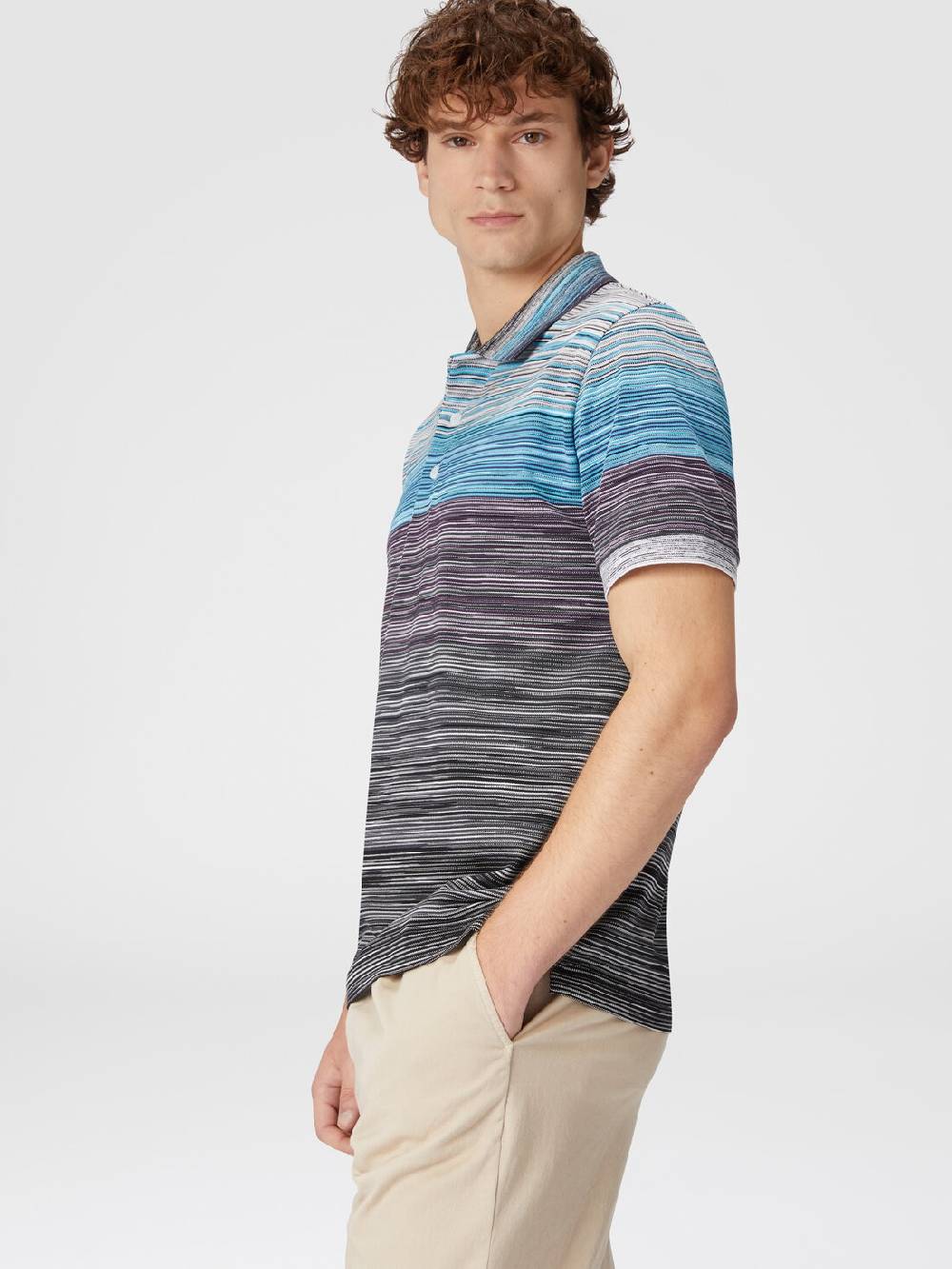 Missoni Polo in piquet di cotone fiammato Prezzo Ridotto