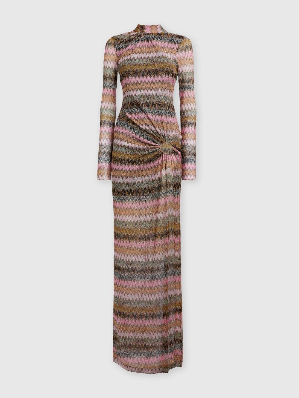 Missoni Abito lungo in viscosa chevron e lurex con dettaglio cut out Presa