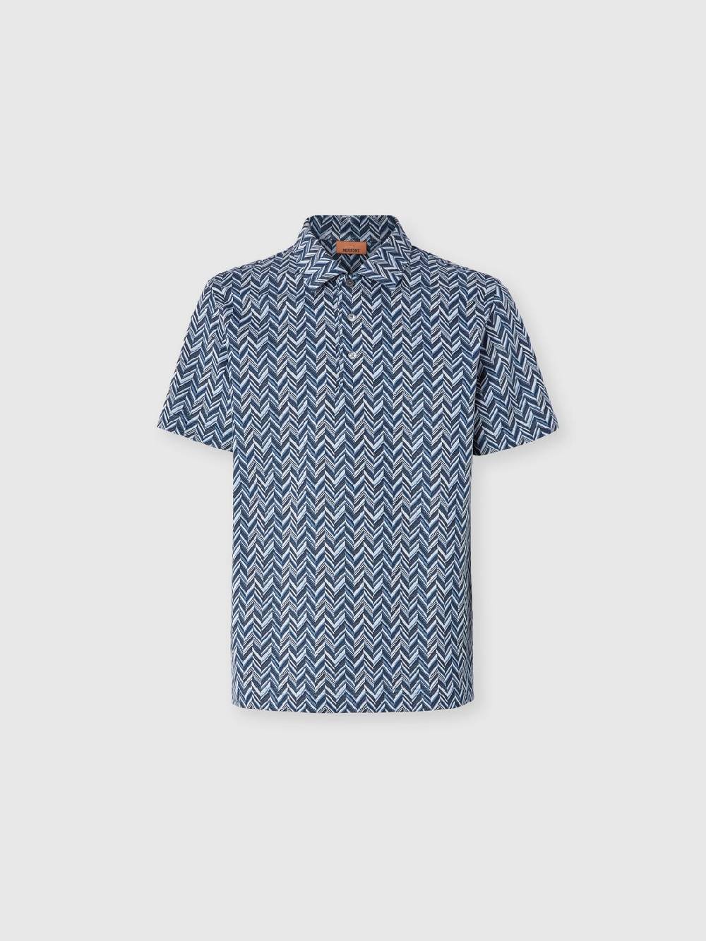 Missoni Polo in jersey di cotone jacquard zig zag Offerta